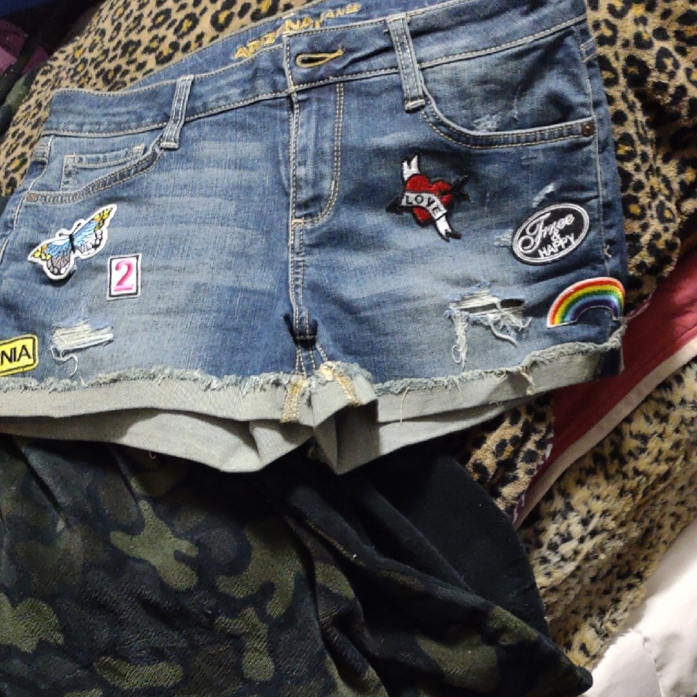 Armani Jeans Blue Distressed Jean Shorts